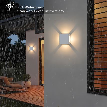 Brilagi - LED Επιτοίχιο φωτιστικό εξωτερικού χώρου QUADRAY LED/6W/230V λευκό IP54