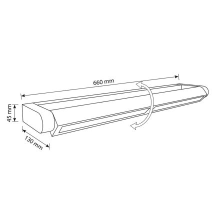 Brilagi - LED Επιτοίχιο φωτιστικό εξωτερικού χώρου SALERNO LED/24W/230V 66 εκ. μαύρο IP65