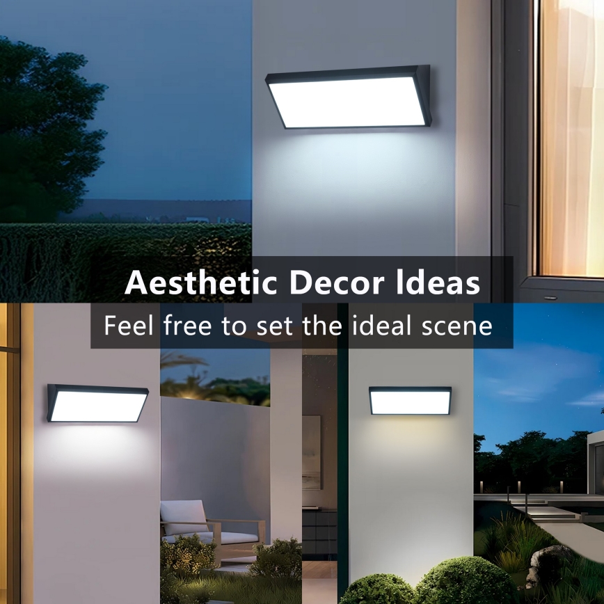 Brilagi - Επιτοίχιο εξωτερικό φωτιστικό LED TRIANGLE LED/42W/230V 3000/4000/6500K 45 cm μαύρο IP65