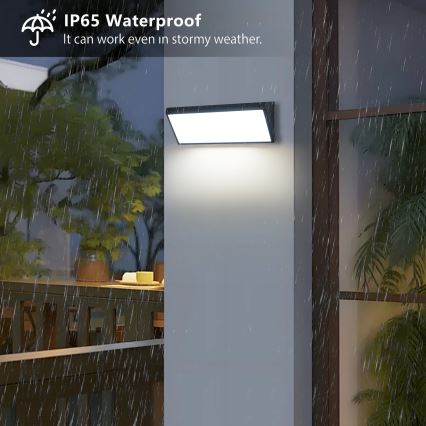 Brilagi - Επιτοίχιο εξωτερικό φωτιστικό LED TRIANGLE LED/42W/230V 3000/4000/6500K 45 cm μαύρο IP65
