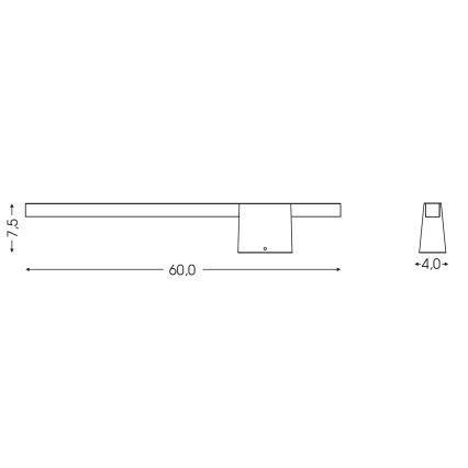 BRILAGI - LED Επιτοίχιο φωτιστικό εξωτερικού χώρου VELORA LED/9W/230V 60 cm IP44 μαύρο