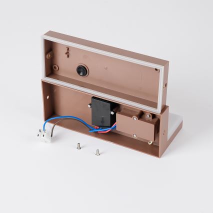 Brilagi - Επιτοίχιο LED φωτιστικό εξωτερικού χώρου με αισθητήρα TESSI LED/10W/230V καφέ IP54