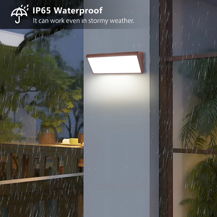 Brilagi - LED εξωτερικό επιτοίχιο φωτιστικό με αισθητήρα TRIANGLE LED/42W/230V καφέ IP65