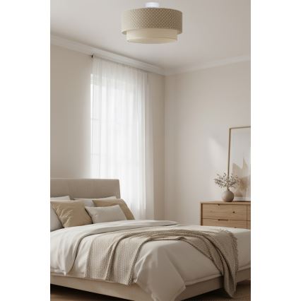 Brilagi - LED Επιφανειακό φωτιστικό οροφής BOHO BOBO 1xE27/10W/230V Ø 40 εκ. πουά μπεζ/κρεμ