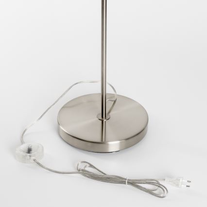 Brilagi - LED επιδαπέδια λάμπα CERIA 1xE27/40W/230V Ø 25 cm μπαμπού/ματ χρώμιο