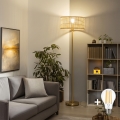 BRILAGI - LED Επιδαπέδιο φωτιστικό CERIA 1xE27/20W/230V Ø 40 cm μπαμπού/χρυσό