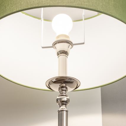 Brilagi - LED επιδαπέδιο φωτιστικό CERIA 1xE27/60W/230V διάμ. 45 cm γυαλιστερό χρώμιο/πράσινο