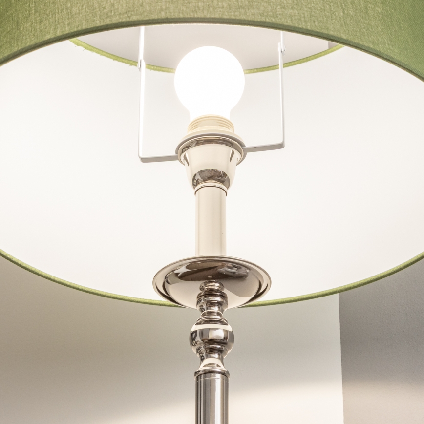 Brilagi - LED επιδαπέδιο φωτιστικό CERIA 1xE27/60W/230V διάμ. 45 cm γυαλιστερό χρώμιο/πράσινο