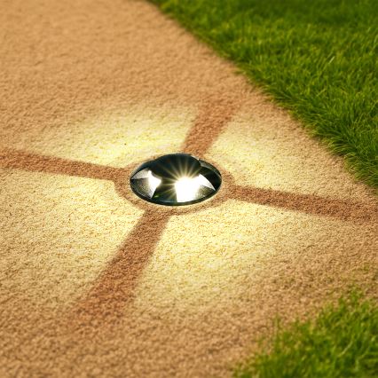 Brilagi - LED εντοιχισμένο φωτιστικό εξωτερικού χώρου GROUNDRAY LED/1W/230V μαύρο IP67