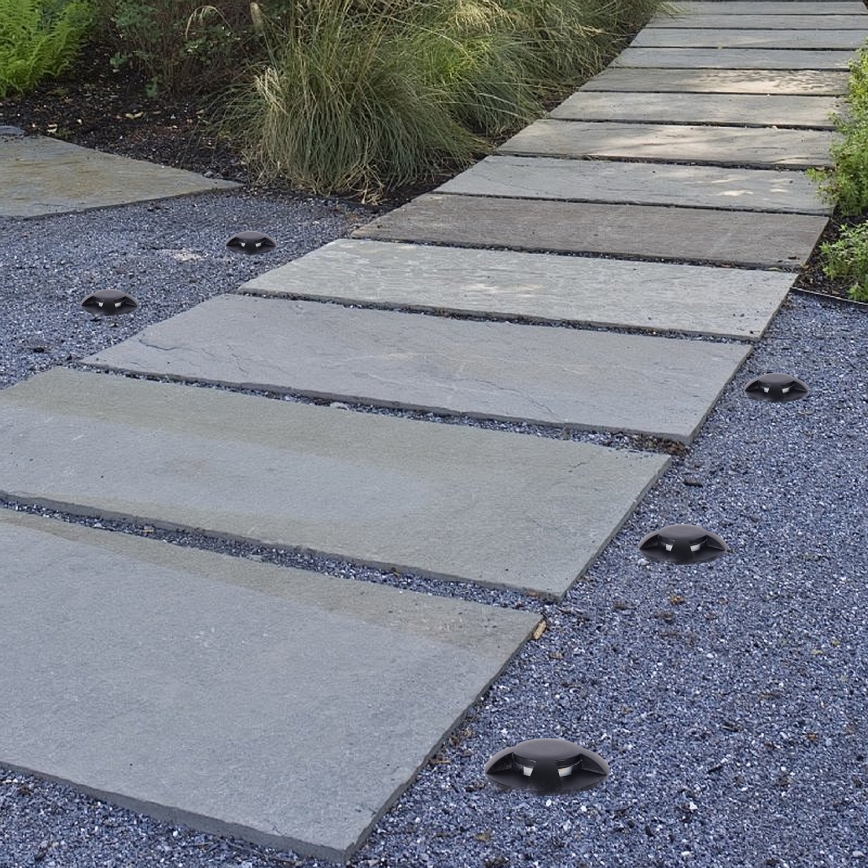 Brilagi - LED εντοιχισμένο φωτιστικό εξωτερικού χώρου GROUNDRAY LED/1W/230V μαύρο IP67