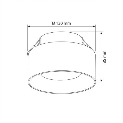 Brilagi - LED Εντοιχισμένο φωτιστικό οροφής AURA LUX 1xGX53/30W/230V διάμ. 13 εκ. μαύρο/καπνιστό