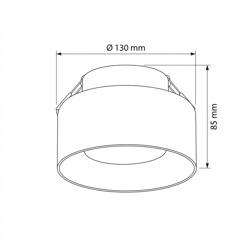 Brilagi - LED Εντοιχισμένο φωτιστικό οροφής AURA LUX 1xGX53/30W/230V διάμ. 13 εκ. μαύρο/καπνιστό