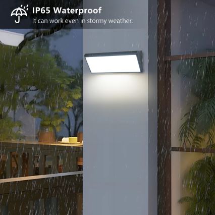 Brilagi - LED Επιτοίχιο εξωτερικό φωτιστικό TRIANGLE LED/42W/230V 45 cm ανθρακί IP65