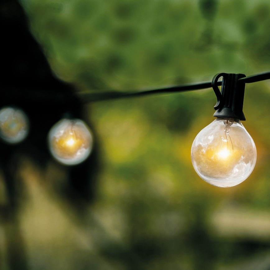 Brilagi - Εξωτερική διακοσμητική σειρά LED GIRLANDA 25xE12 20μ μαύρο IP44 ζεστό λευκό