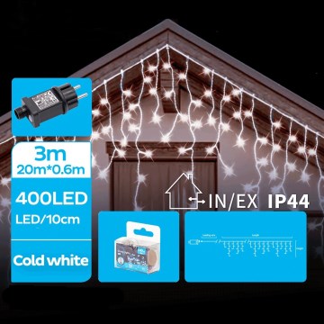 Brilagi - LED εξωτερική γιρλάντα 400 LED/8 λειτουργίες 23x0,6m IP44 ψυχρό λευκό