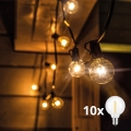 Brilagi - LED εξωτερική διακοσμητική αλυσίδα GIRLANDA 10xE12/0,6W/230V 8m μαύρη IP44 θερμό λευκό