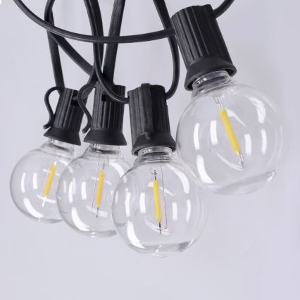 Brilagi - LED Εξωτερική διακοσμητική γιρλάντα GIRLANDA 18xE12/0,6W/24V 13m μαύρο IP44 θερμό λευκό