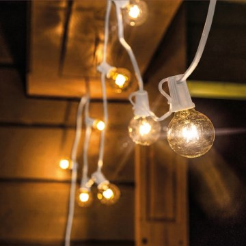 Brilagi - LED Εξωτερική διακοσμητική γιρλάντα GIRLANDA 10xE12/0,6W/230V 8m λευκή IP44 ζεστό λευκό