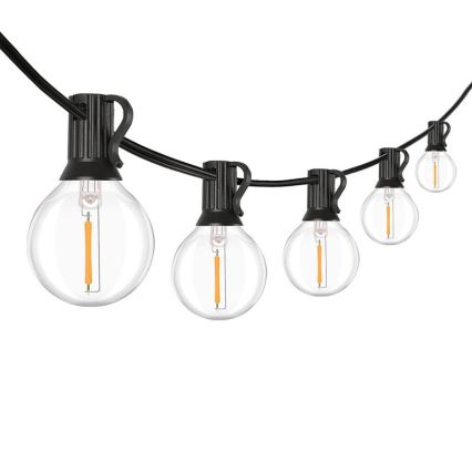 Brilagi - LED γιρλάντα εξωτερικού χώρου GIRLANDA 10xE12/0,6W/230V 8m μαύρη IP44 θερμό λευκό