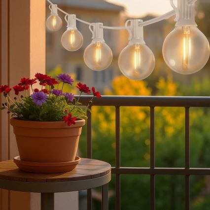 Brilagi - LED Εξωτερική διακοσμητική γιρλάντα GIRLANDA 10xE12/0,6W/230V 8m λευκή IP44 ζεστό λευκό