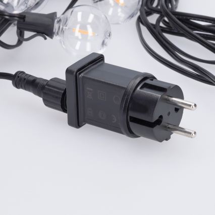 Brilagi - LED εξωτερική διακοσμητική γιρλάντα GIRLANDA 10xE12/0,6W/230V 8m μαύρη IP44 θερμό λευκό
