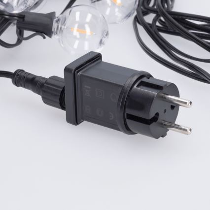 Brilagi - LED εξωτερική διακοσμητική γιρλάντα GIRLANDA 18xE12/0,6W/230V 13m μαύρη IP44 θερμό λευκό