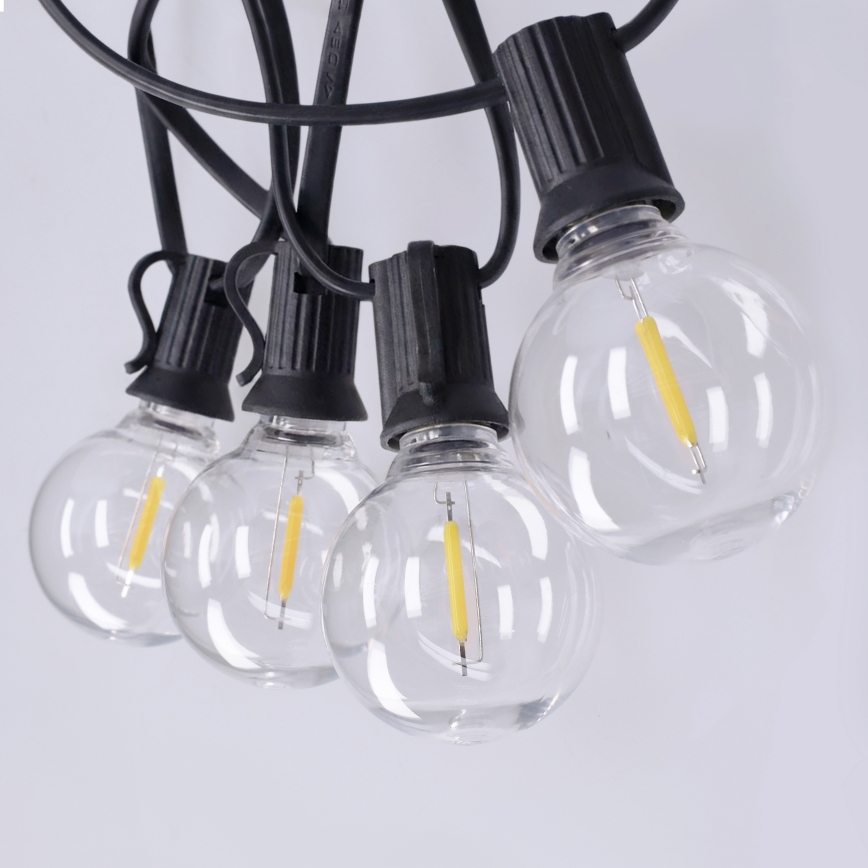 Brilagi - LED εξωτερική διακοσμητική γιρλάντα GIRLANDA 18xE12/0,6W/230V 13m μαύρη IP44 θερμό λευκό