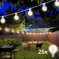 Brilagi - LED Εξωτερική Διακοσμητική Γιρλάντα GIRLANDA 25xE12/0,6W/230V 20m λευκή IP44 θερμό λευκό