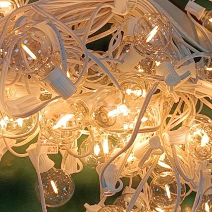 Brilagi - LED εξωτερική διακοσμητική γιρλάντα GIRLANDA 25xE12/0,8W/230V 20m λευκή IP44 θερμό λευκό