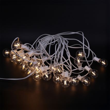 Brilagi - LED εξωτερική διακοσμητική γιρλάντα GIRLANDA 25xE12/0,8W/230V 20m λευκή IP44 θερμό λευκό