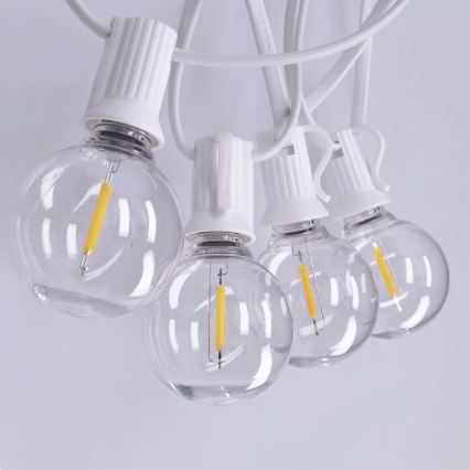 Brilagi - LED εξωτερική διακοσμητική γιρλάντα GIRLANDA 25xE12/0,8W/230V 20m λευκή IP44 θερμό λευκό