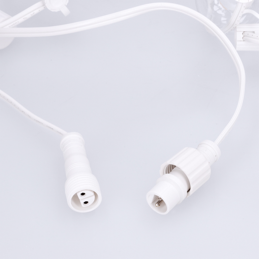 Brilagi - LED εξωτερική διακοσμητική γιρλάντα GIRLANDA 25xE12/0,8W/230V 20m λευκή IP44 θερμό λευκό