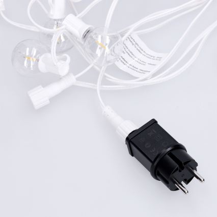 Brilagi - LED εξωτερική διακοσμητική γιρλάντα GIRLANDA 25xE12/0,8W/230V 20m λευκή IP44 θερμό λευκό