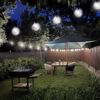Brilagi - LED εξωτερική διακοσμητική γιρλάντα GIRLANDA 25xE12/0,8W/230V 20m IP44 ψυχρό λευκό