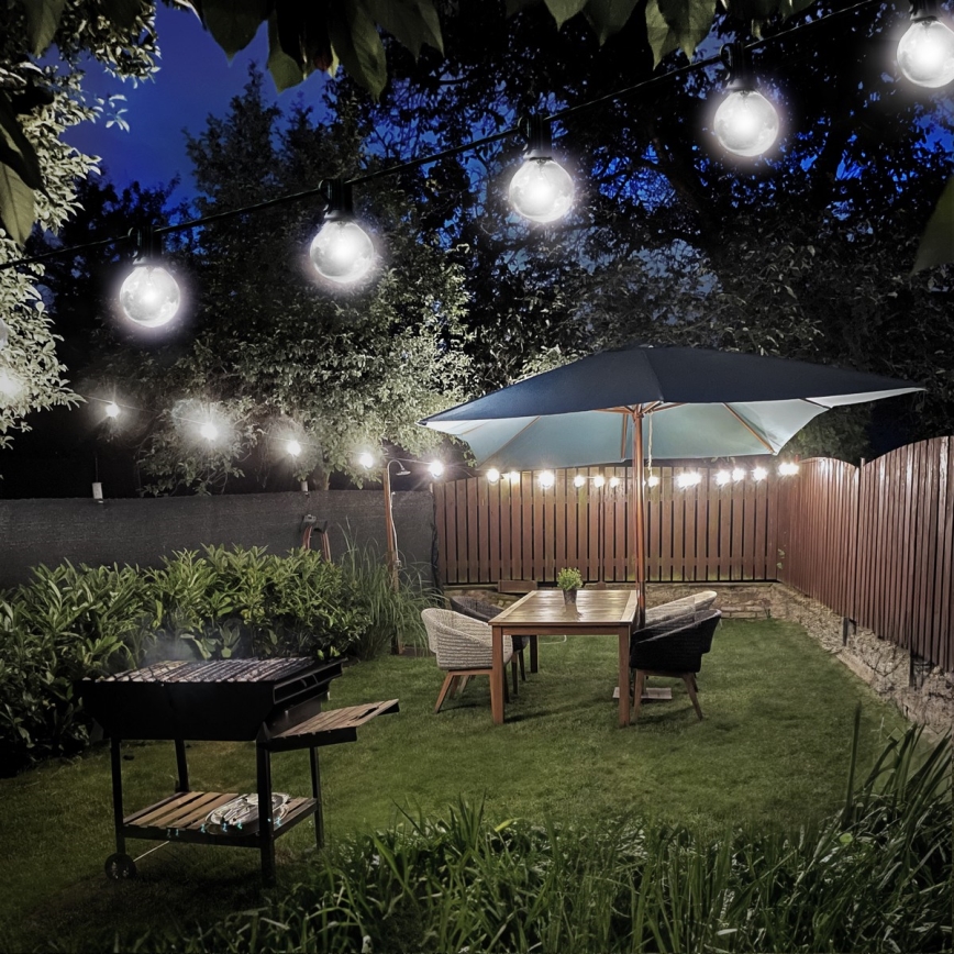 Brilagi - LED εξωτερική διακοσμητική γιρλάντα GIRLANDA 25xE12/0,8W/230V 20m IP44 ψυχρό λευκό