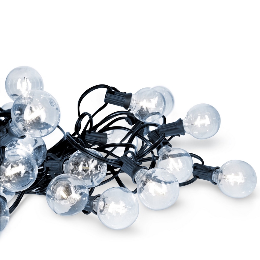 Brilagi - LED εξωτερική διακοσμητική γιρλάντα GIRLANDA 25xE12/0,8W/230V 20m IP44 ψυχρό λευκό