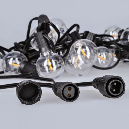 Brilagi - LED εξωτερική διακοσμητική γιρλάντα GIRLANDA 25xE12/0,8W/230V 20m IP44 ψυχρό λευκό