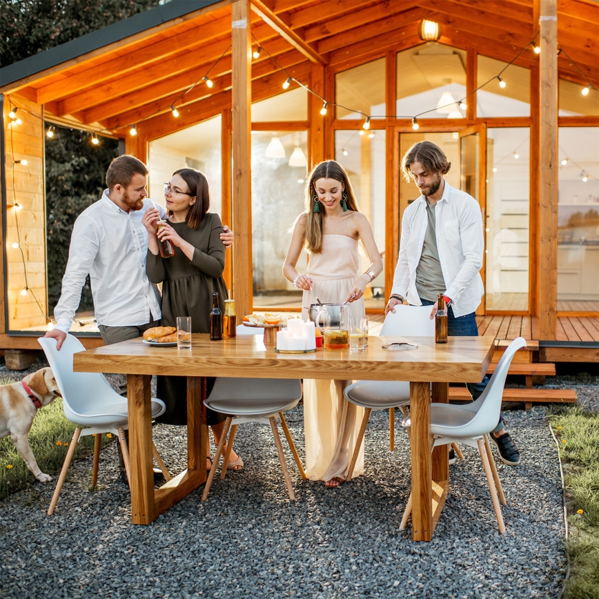 Brilagi - LED εξωτερική διακοσμητική γιρλάντα GIRLANDA 25xE12/0,8W/230V 20m πράσινη IP44 θερμό λευκό