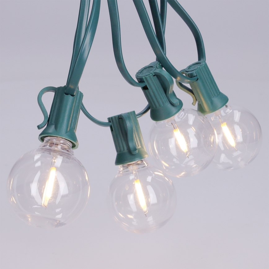 Brilagi - LED εξωτερική διακοσμητική γιρλάντα GIRLANDA 25xE12/0,8W/230V 20m πράσινη IP44 θερμό λευκό