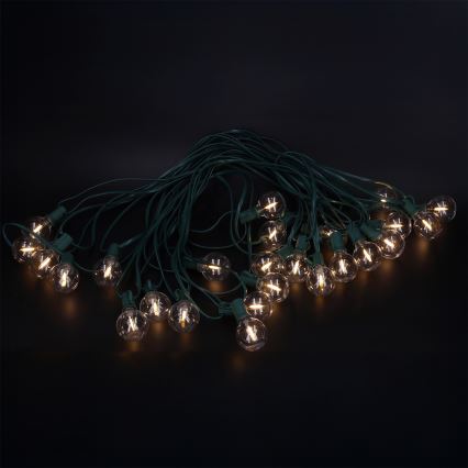 Brilagi - LED εξωτερική διακοσμητική γιρλάντα GIRLANDA 25xE12/0,8W/230V 20m πράσινη IP44 θερμό λευκό