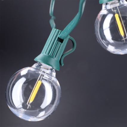 Brilagi - LED εξωτερική διακοσμητική γιρλάντα GIRLANDA 25xE12/0,8W/230V 20m πράσινη IP44 θερμό λευκό