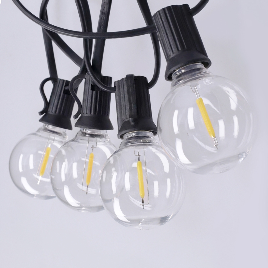 Brilagi - LED Εξωτερική διακοσμητική γιρλάντα GIRLANDA 25xE12/0,36W/24V 20m μαύρη IP44 θερμό λευκό