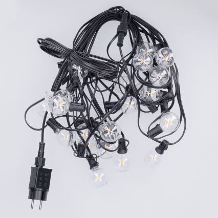 Brilagi - LED Εξωτερική διακοσμητική γιρλάντα GIRLANDA 25xE12/0,36W/24V 20m μαύρη IP44 θερμό λευκό