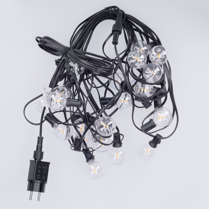 BRILAGI - LED εξωτερική διακοσμητική γιρλάντα GIRLANDA 25xE12/0,36W/24V 20m μαύρη IP44 θερμό λευκό