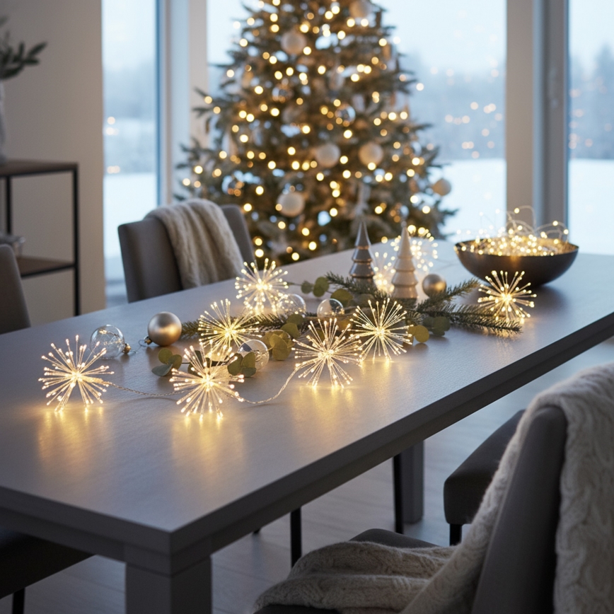 Brilagi - LED εξωτερική χριστουγεννιάτικη γιρλάντα 150xLED 5m IP44 θερμό λευκό, εφέ πυροτεχνημάτων