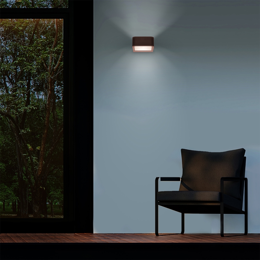 Brilagi - Επιτοίχιο εξωτερικό φωτιστικό BARI LED/7W/230V 3000/4000/6000K καφέ IP54