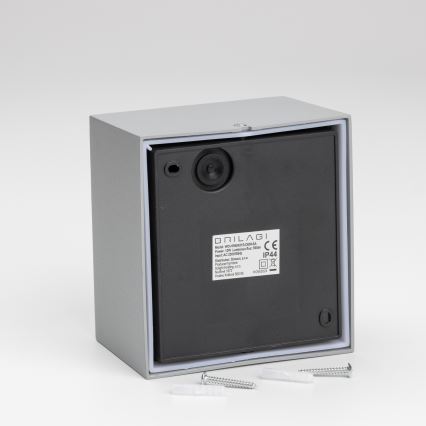 Brilagi - Εξωτερικό επιτοίχιο φωτιστικό LED με αισθητήρα TERNI LED/12W/230V γκρι IP44