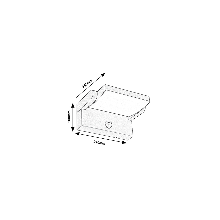 Brilagi - Εξωτερικό επιτοίχιο φωτιστικό LED με αισθητήρα ANKLE LED/18W/230V 3000K IP65 ανθρακί