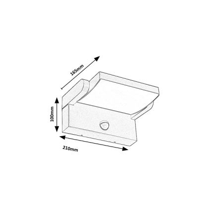 Brilagi - Εξωτερικό επιτοίχιο φωτιστικό LED με αισθητήρα ANKLE LED/18W/230V 4000K IP65 ανθρακί