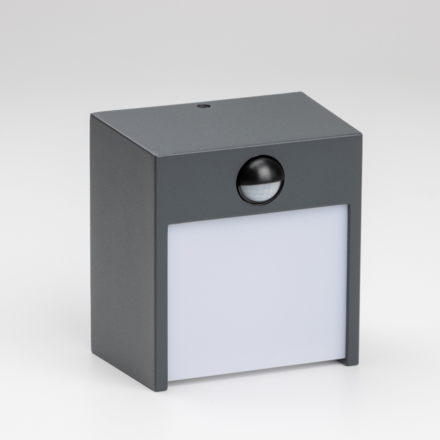 Brilagi - Εξωτερικό επιτοίχιο φωτιστικό LED με αισθητήρα TERNI LED/12W/230V ανθρακί IP44